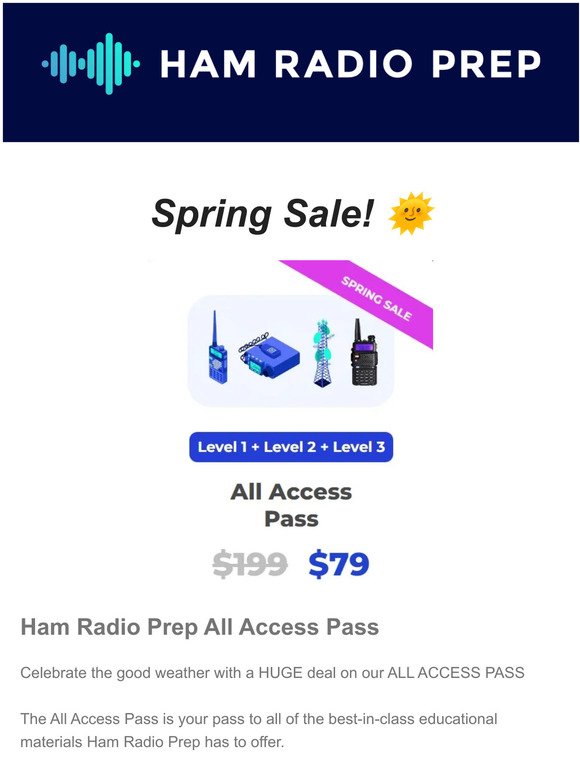 SPRING SALE! Get our All Access Pass for just $79!