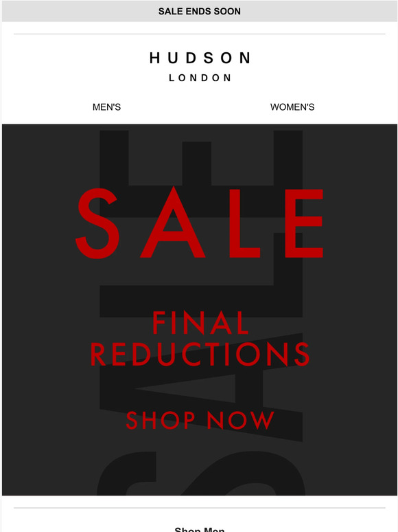 Final Reductions | Sale ends soon