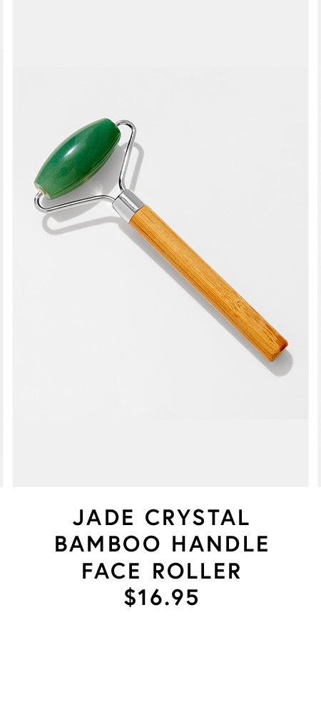 Jade crystal bamboo handle face roller