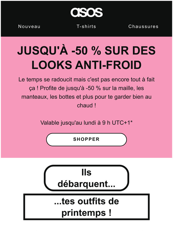 Jusqu'à -50 % sur des looks anti-froid 🌨