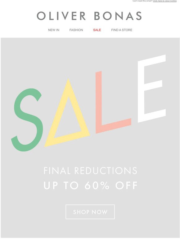 Final reductions | Now up to 60% off​