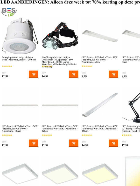 LED Aanbiedingen: tot 70% korting bij BES LED