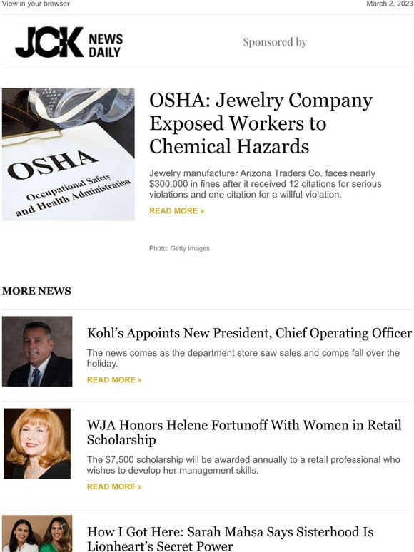 OSHA: Jewelry Company Exposed Workers to Chemical Hazards