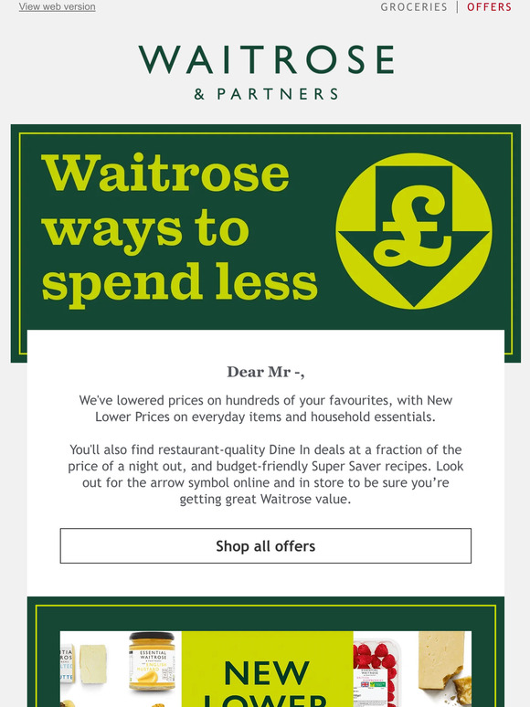 Waitrose ways to help you spend less