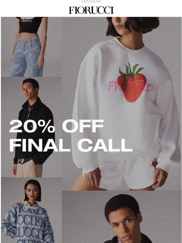 Ends tomorrow — 20% OFF everything