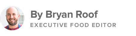 Small headshot of Bryan Roof with text: By Bryan Roof, Executive Food Editor