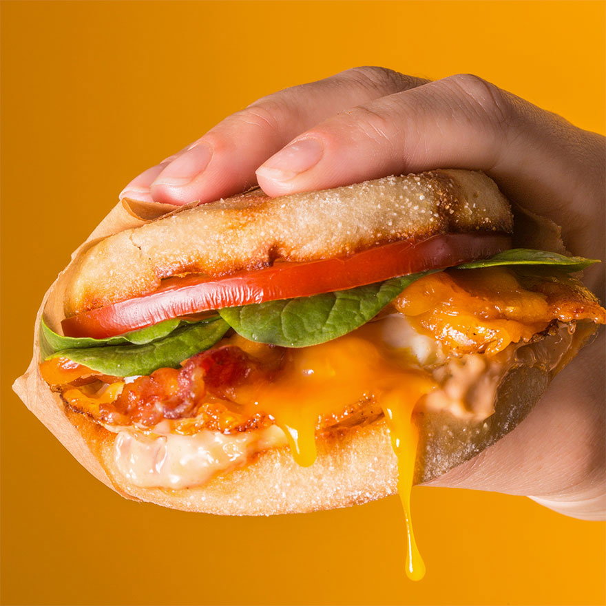 Bacon and Cheddar Breakfast Sandwiches