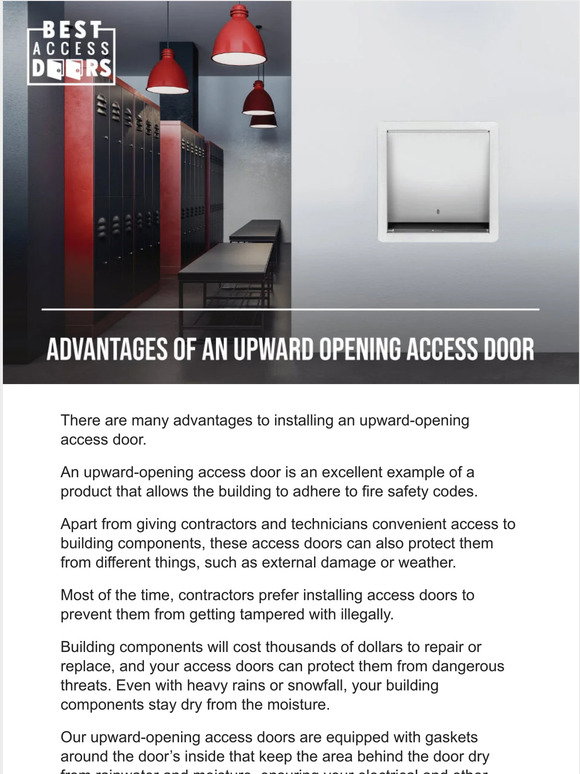 Ward Opening Best Access Doors: Advantages of an 🆙ward Opening Access Door | Milled