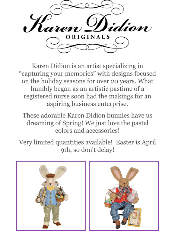 🐰 Get Hopping, Karen Didion's New Easter Designs are HERE!  ﻿ ﻿  ​