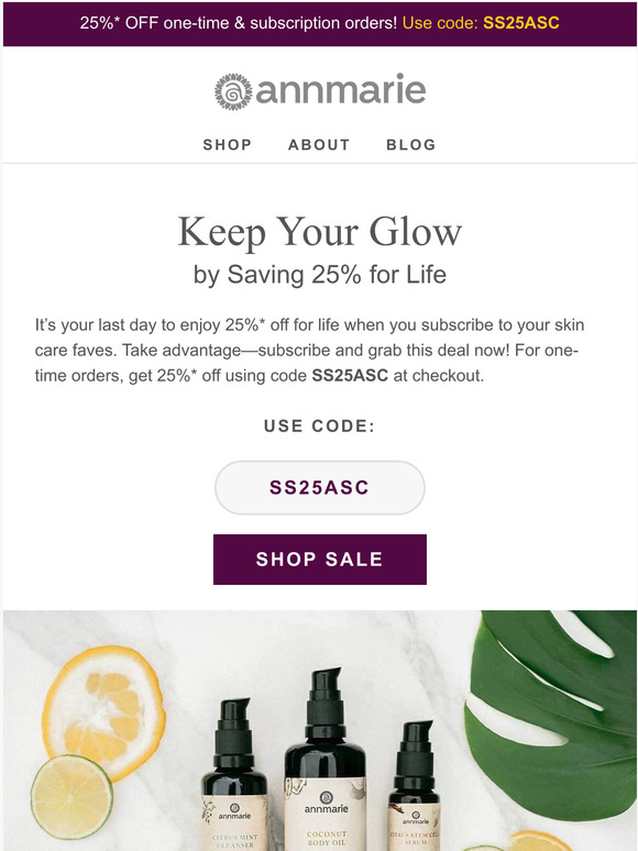 25% off for life ends tonight