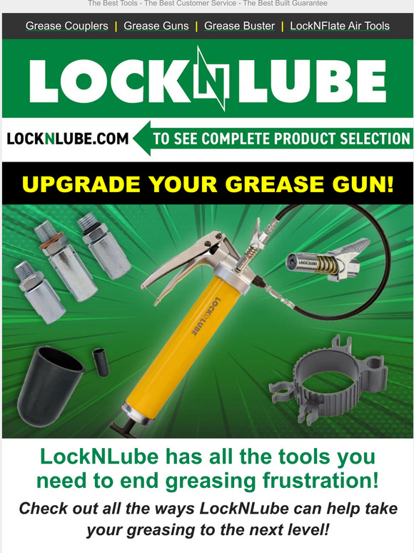LockNLube Upgrade your grease gun! Couplers, Swivels, Hoses & more