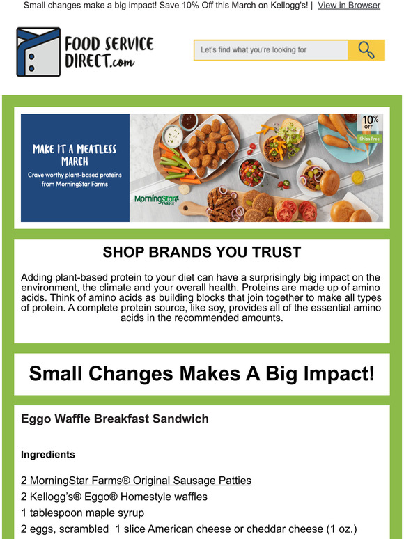 Food Service Direct Go Meatless this March with Kellogg's! Milled