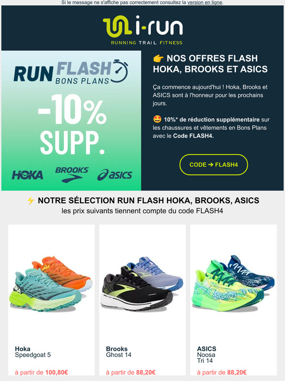⚡️Ventes Flash : Hoka, Brooks et Asics