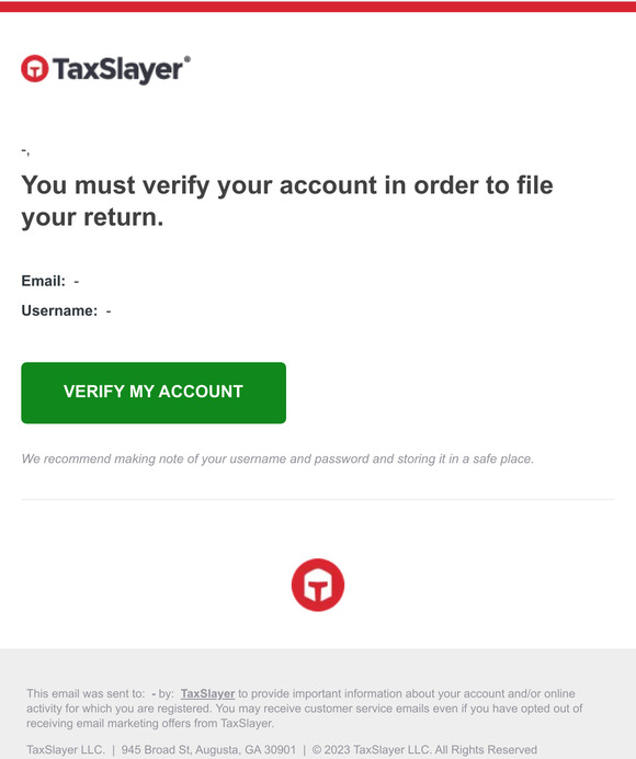 ATTN: You must verify your account to file