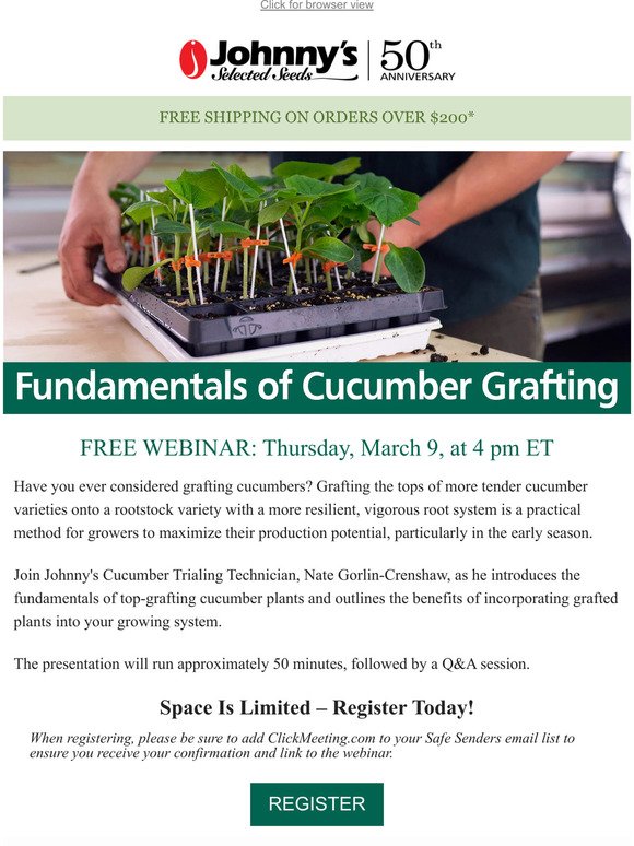Free Webinar: Grafting Cucumbers