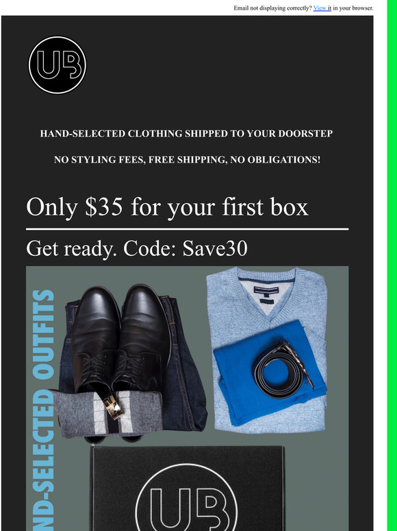 Over $80 worth of clothes for just $37! Let our stylists upgrade his wardrobe!