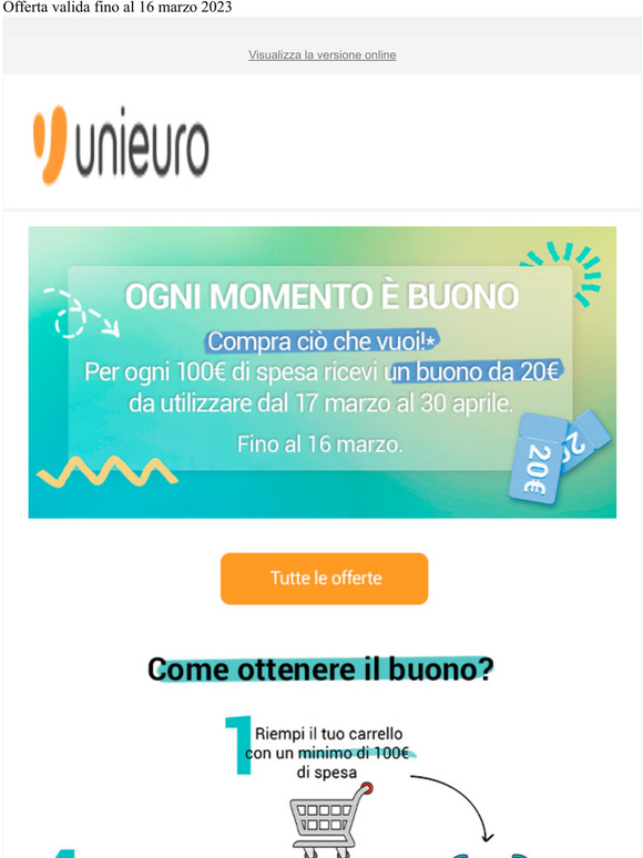 💸 Ogni momento è BUONO: ogni 100€ di spesa ricevi un buono sconto da 20€!