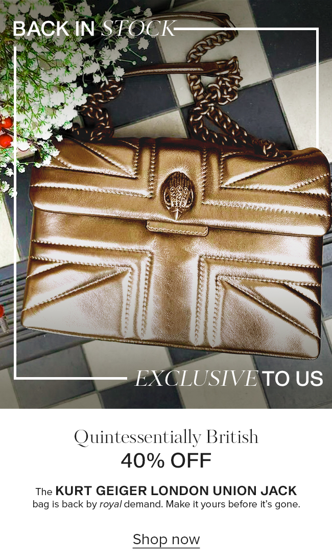 Shoeaholics Kurt Geiger London Union Jack Bag IS BACK Milled