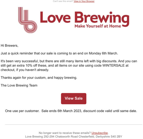 Last Few Days Of Our Sale
