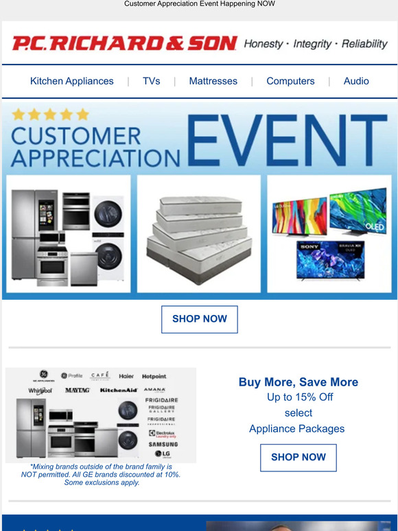 PC Richard & Son Psst... Open now for a special Thank You! Milled