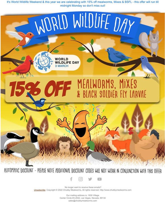🐦 World Wildlife Day - 15% OFF!!! 🐦