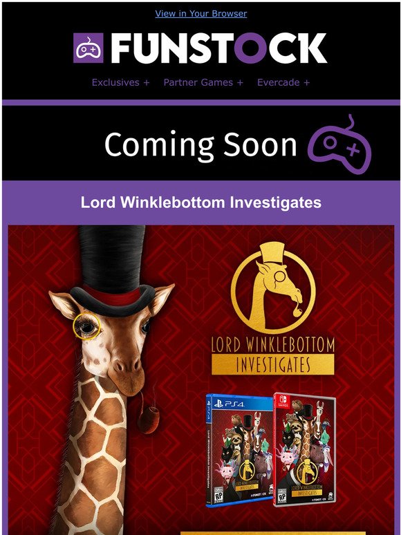 Make way for the menagerie in a point-and-click murder mystery adventure - Lord Winklebottom Investigates is COMING SOON to physical pre-order! | Alice Gear AEGiS launches THIS MONTH | Evercade VS Premium Bundle is IN STOCK NOW