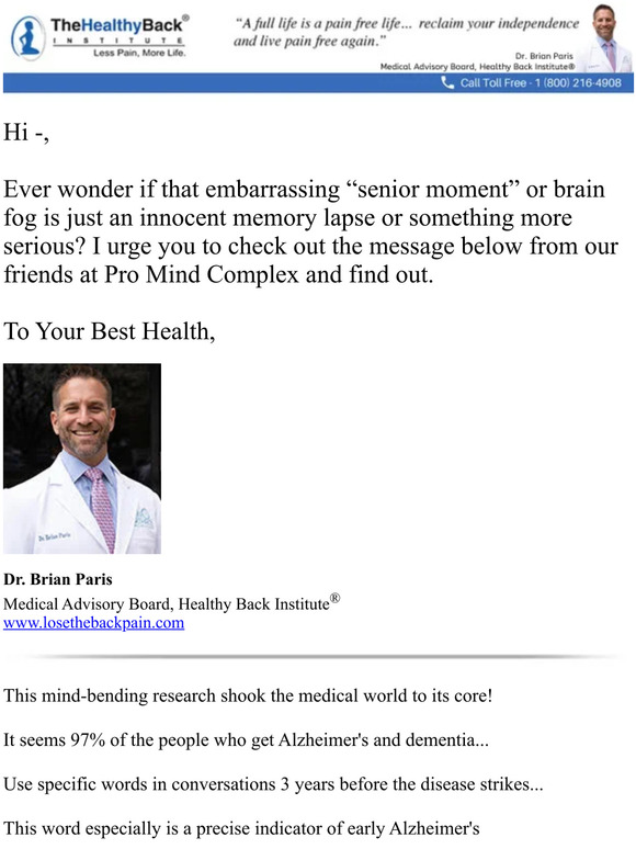 Lose The Back Pain Alzheimer's Quick Test Do You Use This Word in