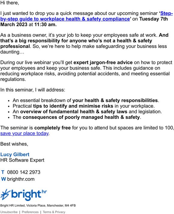 Get your health & safety questions answered…