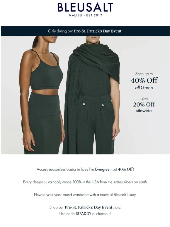 Shop 40% Off All GREEN!