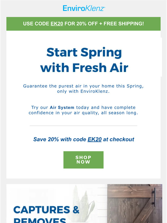 EnviroKlenz wants you to start Spring with Fresh Air!