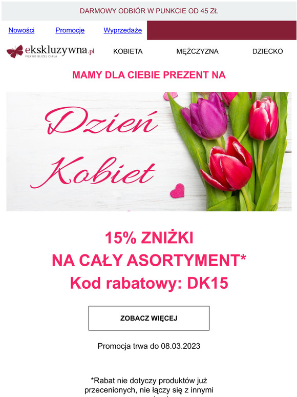 ❤ Rabat na Dzień Kobiet ❤ - Ekskluzywna.pl