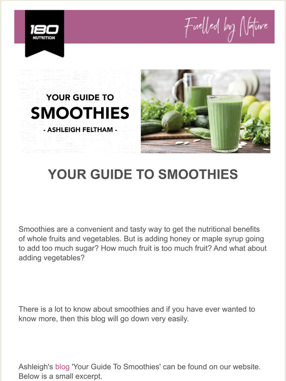 Your Guide to Smoothies - The latest blog from Ashleigh Feltham