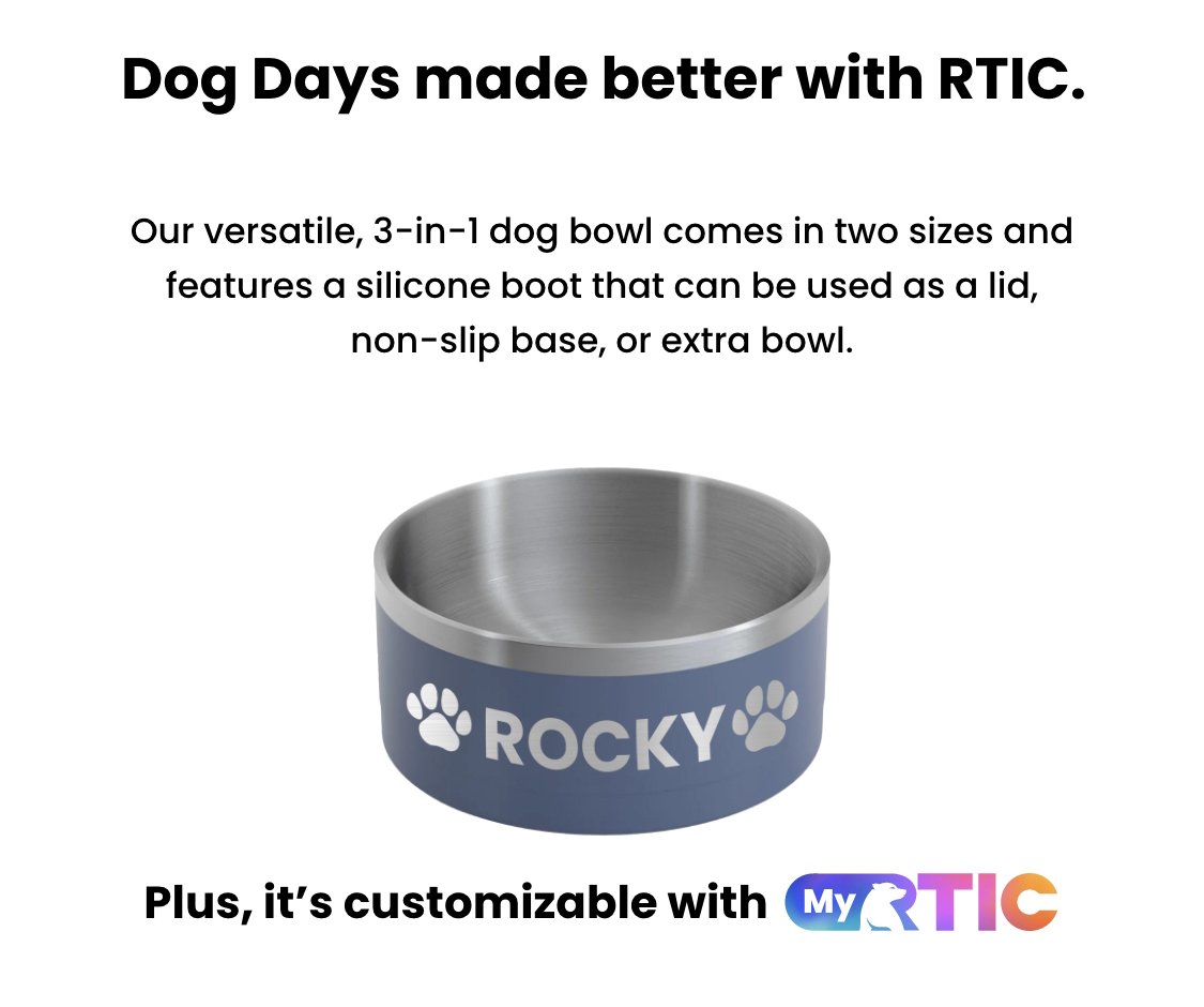 Personalized RTIC Dog Bowl Small - Color