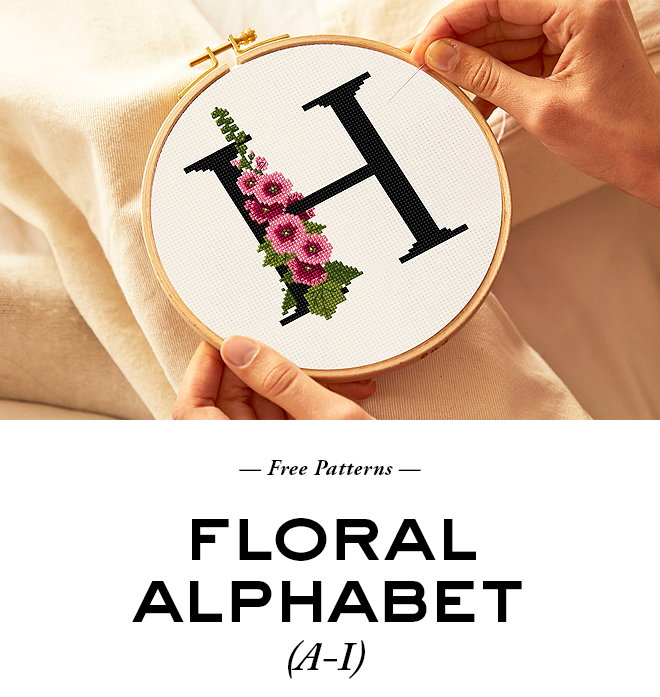 DMC: Free Patterns: Floral Alphabet (A-I) | Milled