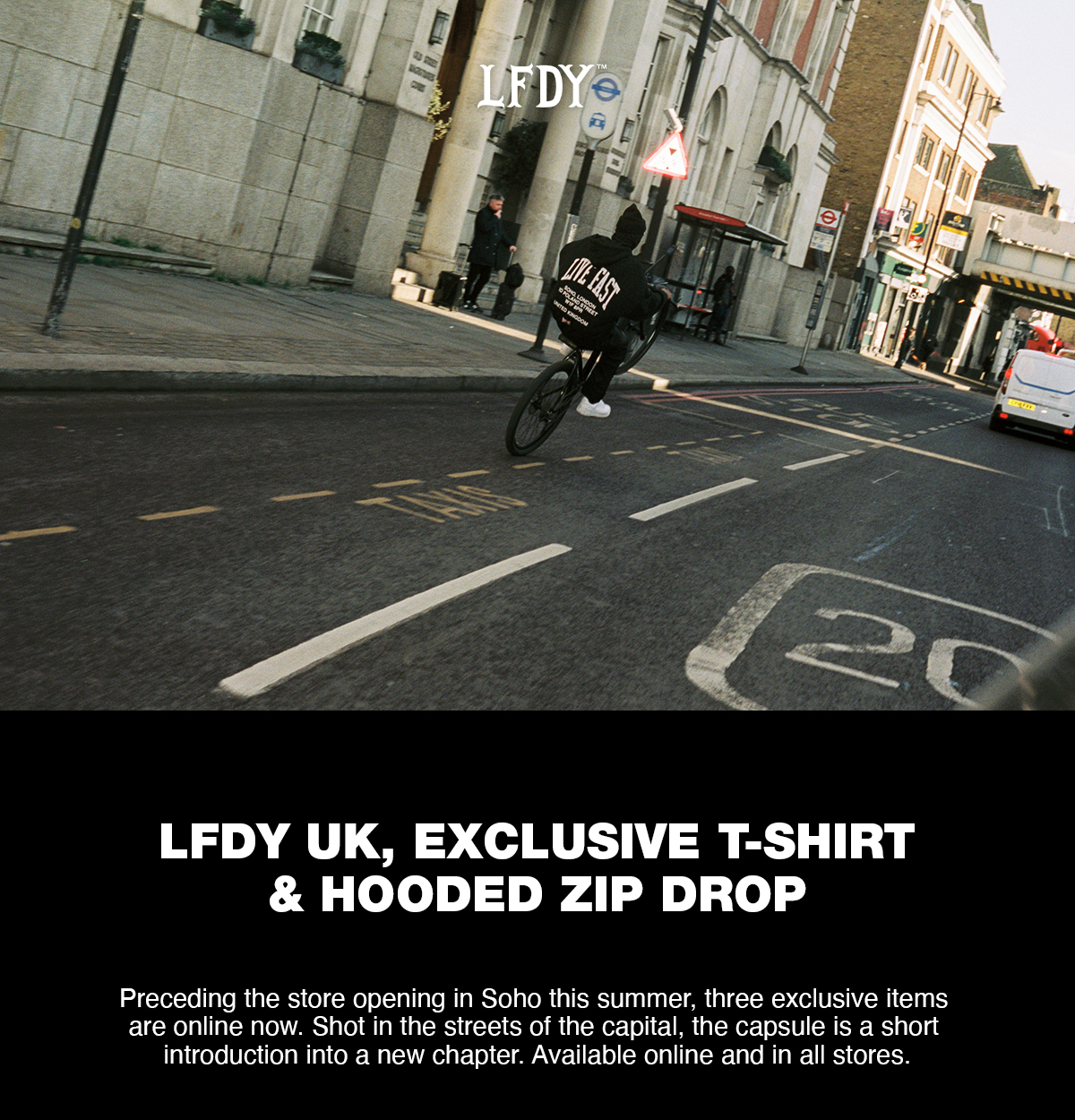 Livefastdieyoung.De LFDY UK exclusive T Shirt Hooded Zip Drop