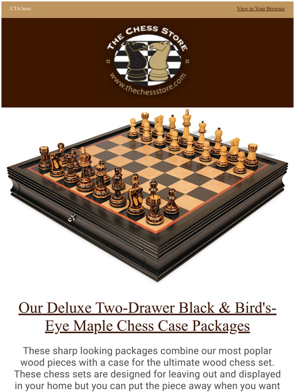 Parker Staunton Chess Set Burnt Boxwood Pieces with Black & Bird's