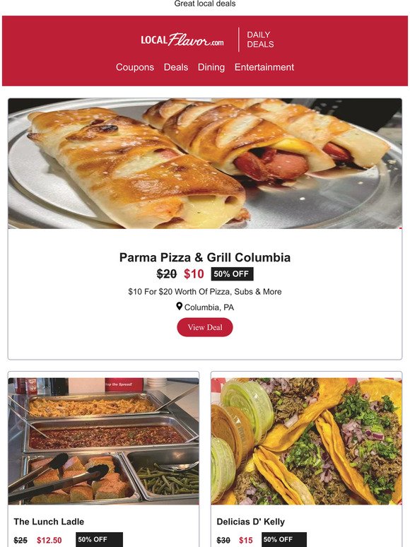 Save 50% Off at Parma Pizza & Grill  Columbia