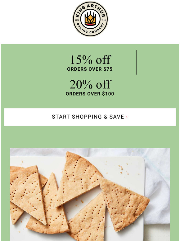 King Arthur Baking One Day Left Up to 20 Off Milled