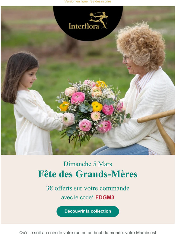 3€ offerts sur votre commande pour la Fête des Grands-Mères !