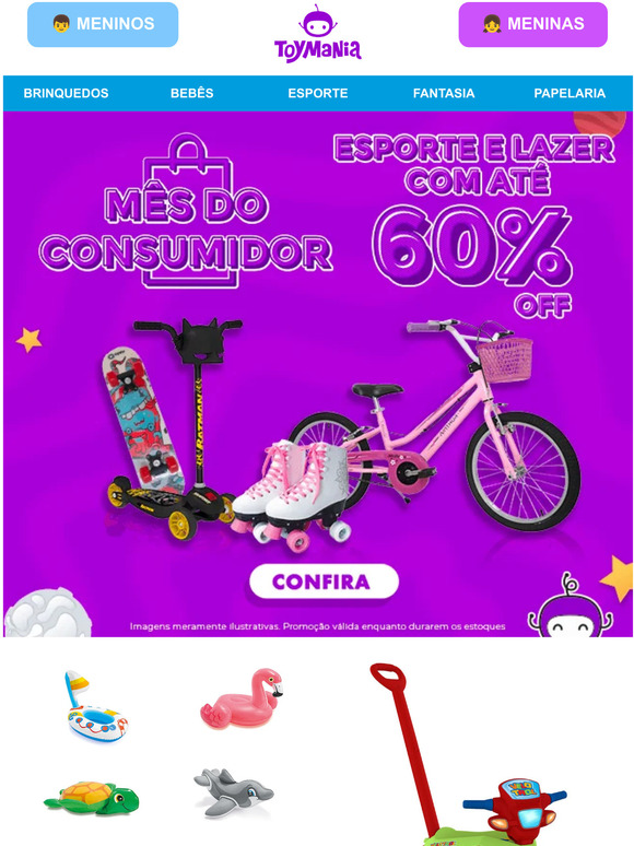 Selecionados: Esporte e Lazer com até 60%OFF 🛹🛴