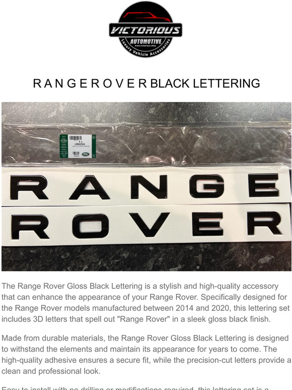 Range Rover Black Lettering