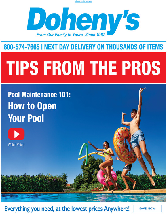 Doheny's Water Warehouse Tips from our pros How to open your pool