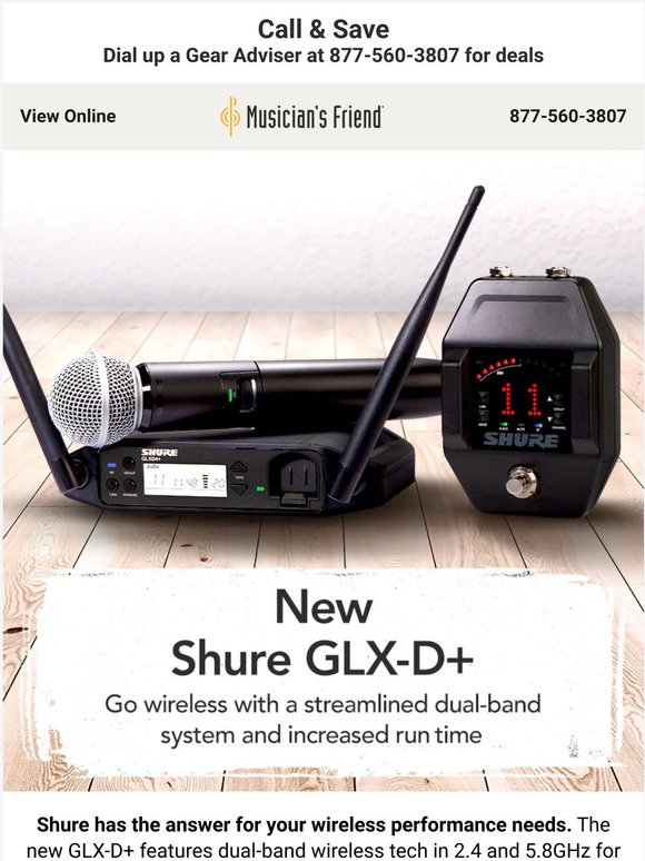 New Shure GLX-D+: Streamlined wireless performance