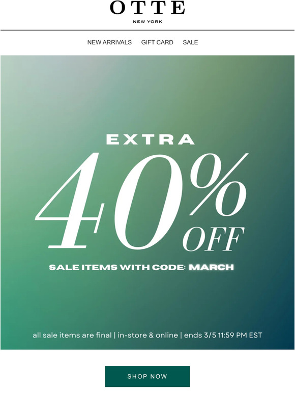 FLASH SALE: EXTRA 40% OFF