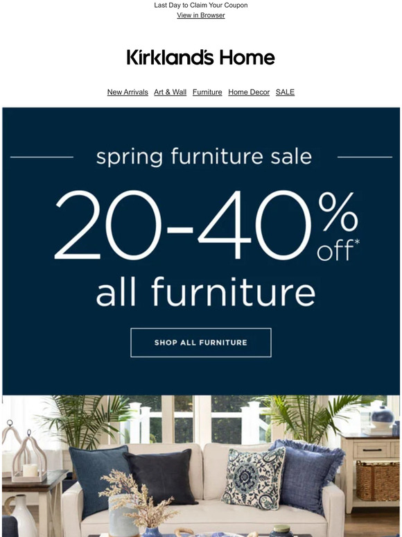 Spring Furniture Sale | New Arrivals 20-40% OFF