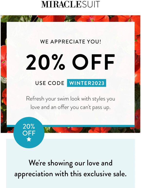 Happening Now: 20% off your order