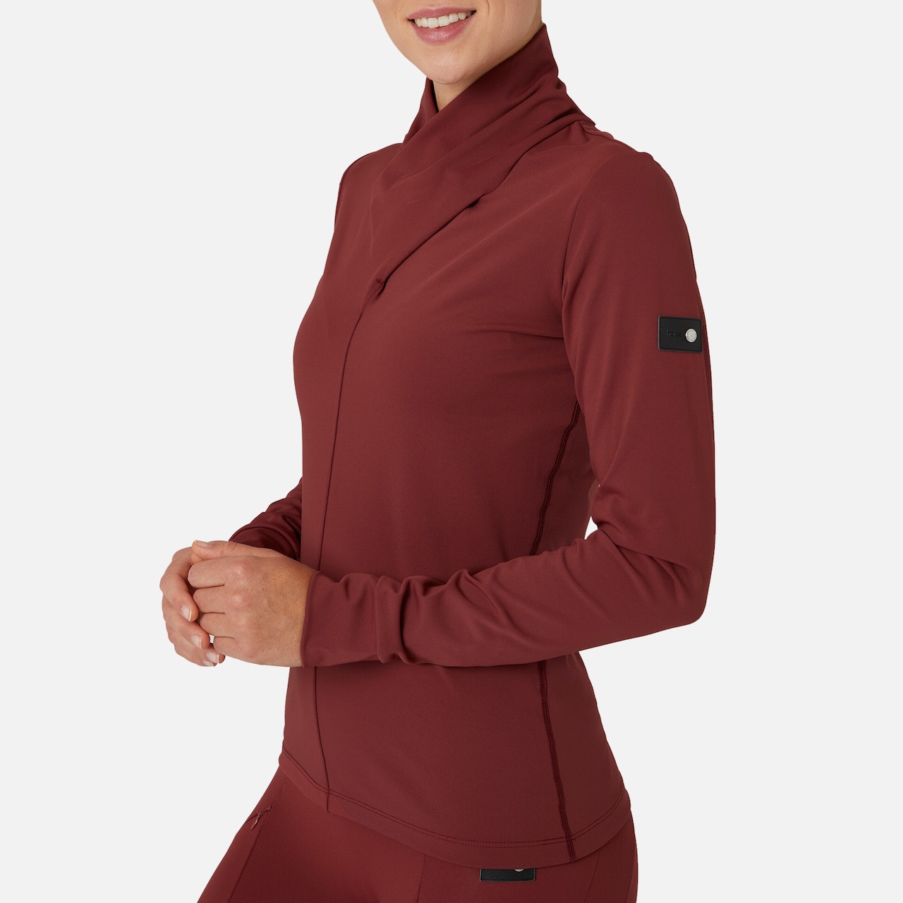 Horze Raquel Supersoft High Neck Training Ladies Top - Merlot Wine Red