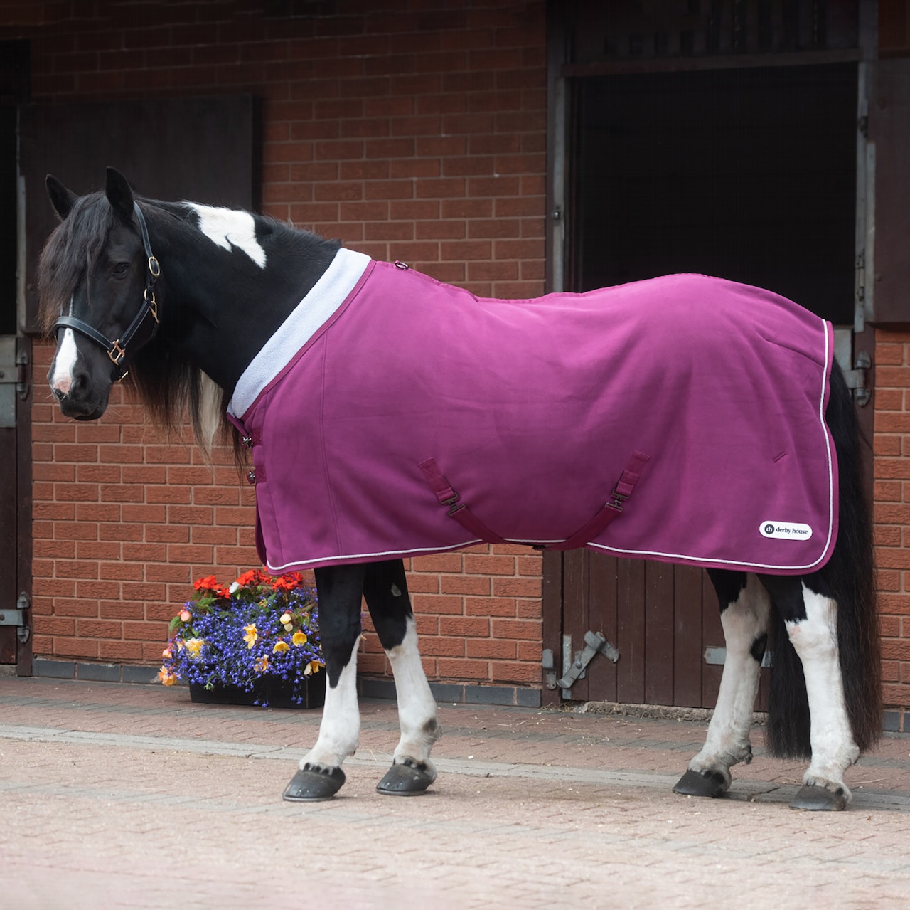 Derby House Elite Deluxe Standard Fleece Rug - Magenta Purple Silver