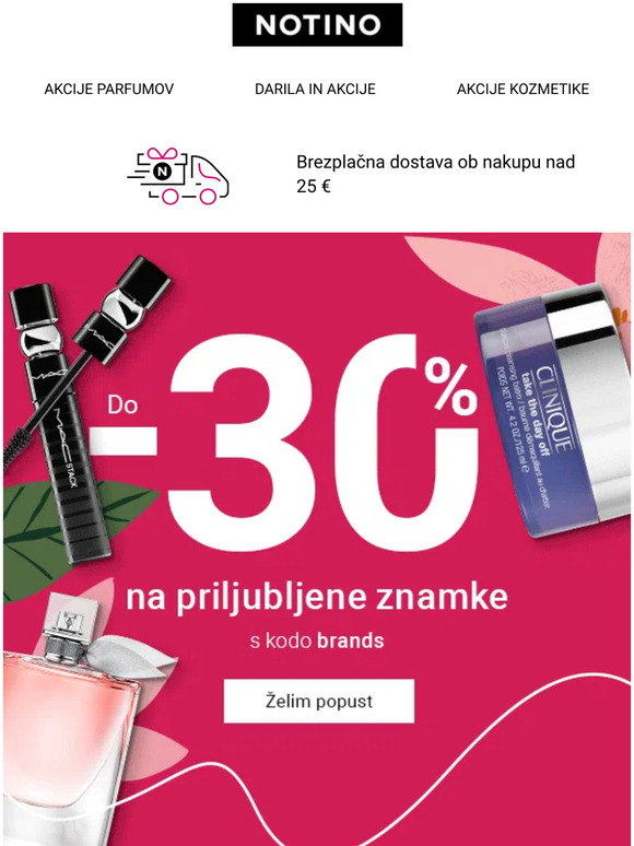 SAMO DANES! 😮 Do 30 % popusta na izbrane znamke! ❤️