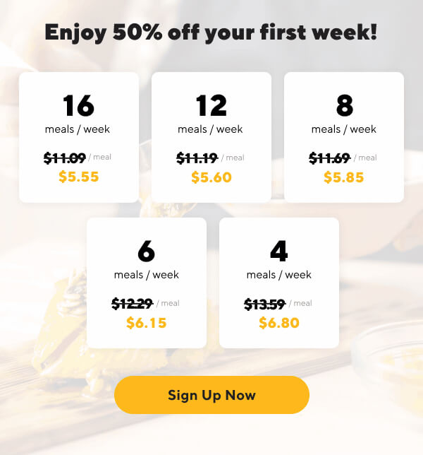 Enjoy 50% off your first week. Sign up now.